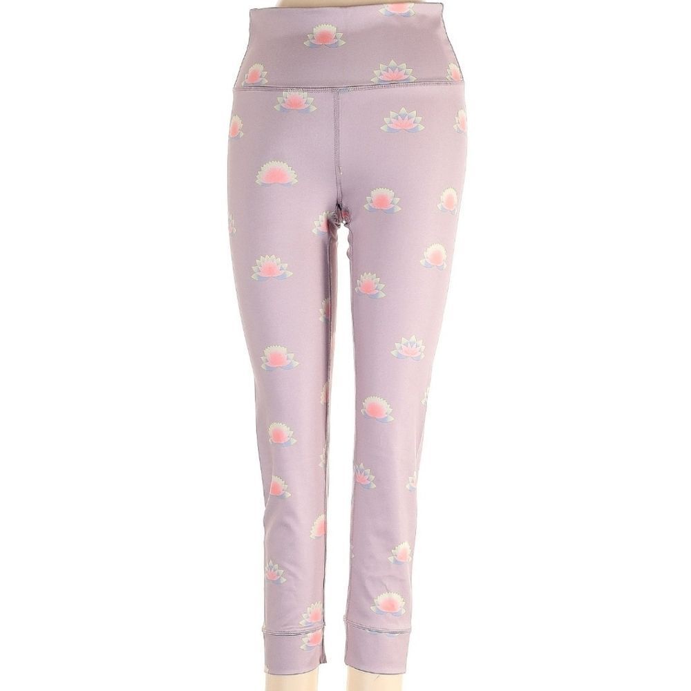 FREE PEOPLE | FP MOVEMENT CAPRI LEGGINGS PURPLE FLORAL HIGH WAIST SIZE SMALL